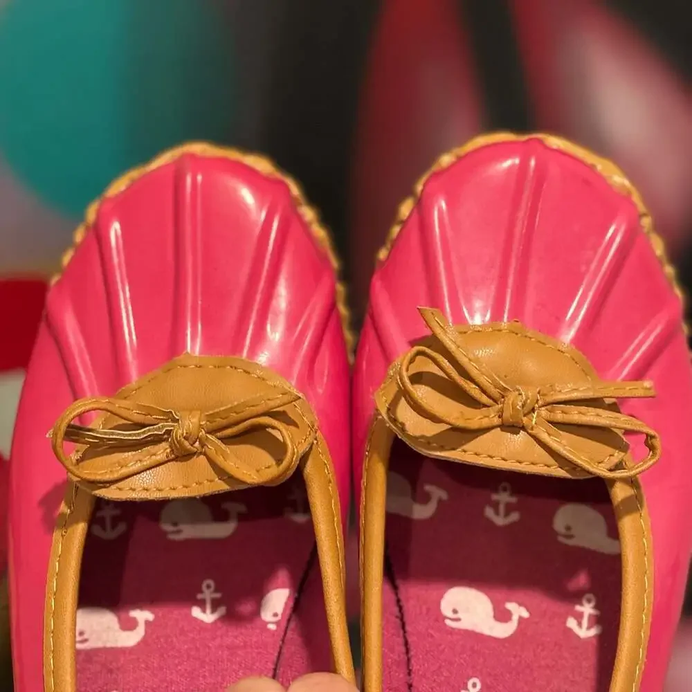 London Fog Webster Pink Duck Skimmer Ballet Flats Rain Shoes